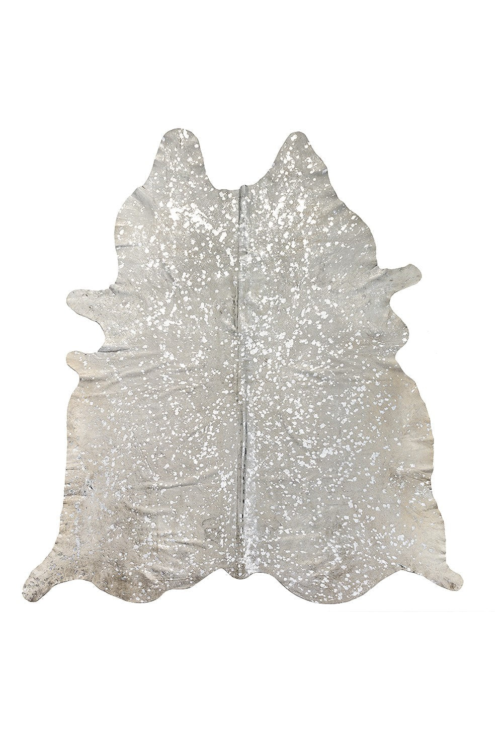 HomeRoots 72" x 84" Cowhide Area Rug With Gray and Silver Finish