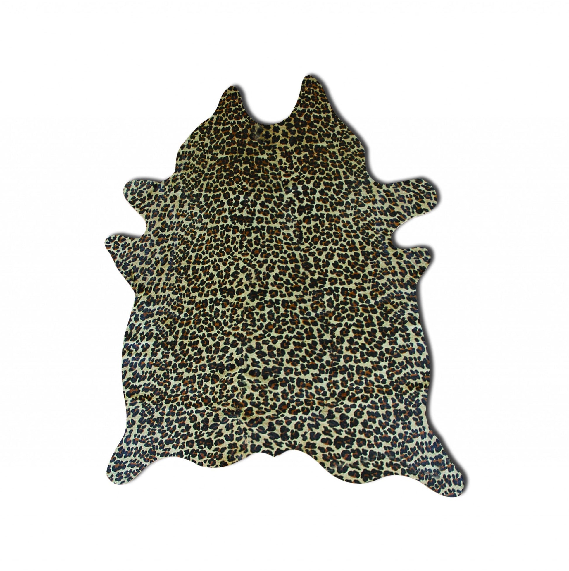 HomeRoots 72" x 84" Leopard Cowhide Rug