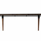 HomeRoots 74" Natural Acacia And Mid Century Black Dining Table