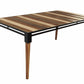 HomeRoots 74" Natural Acacia And Mid Century Black Dining Table