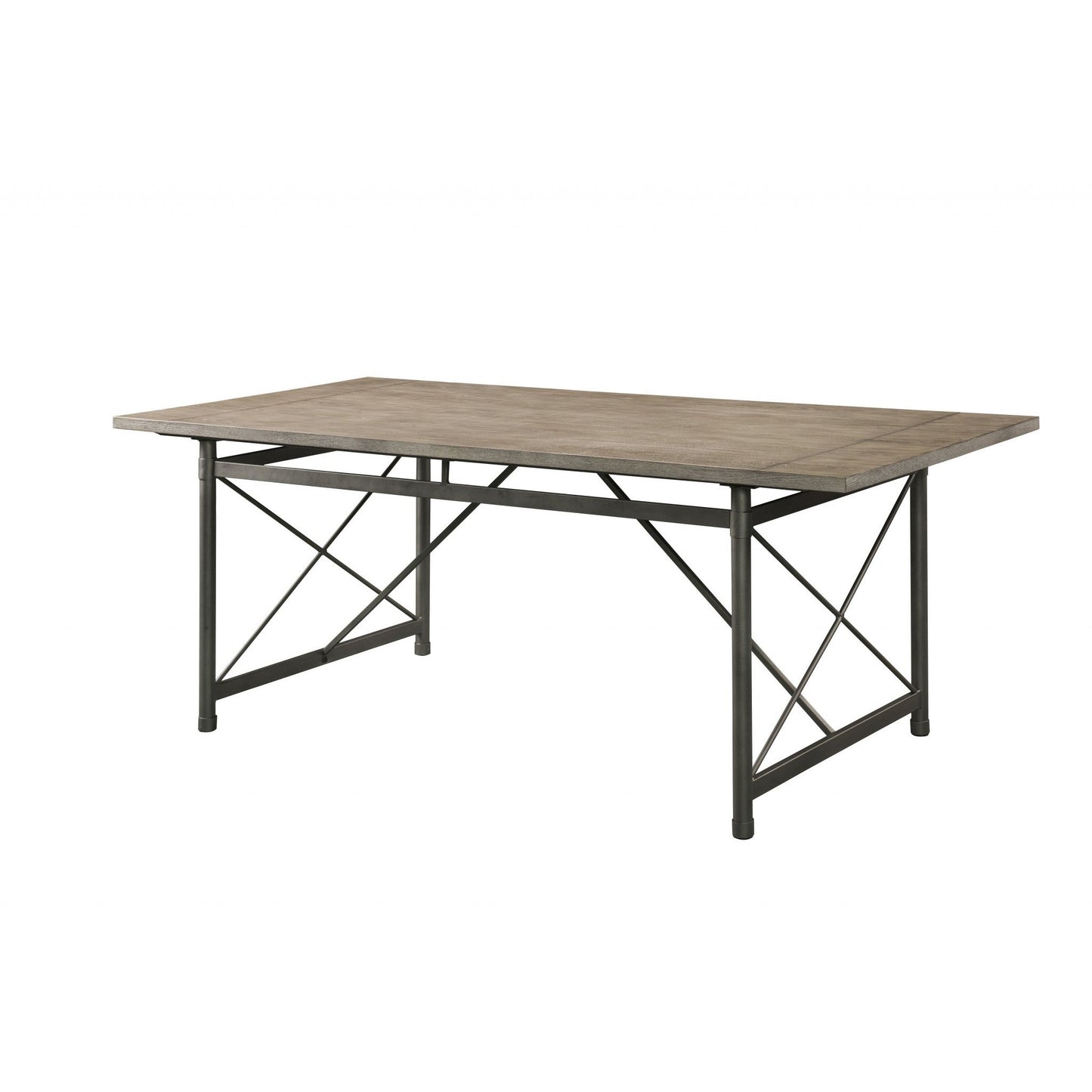 HomeRoots 76" x 36" x 30" Dining Table In Gray Oak And Sandy Gray Finish