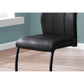 HomeRoots 77.5" Black Leather Look Chrome Metal And Foam Dining Chairs in Set of Two