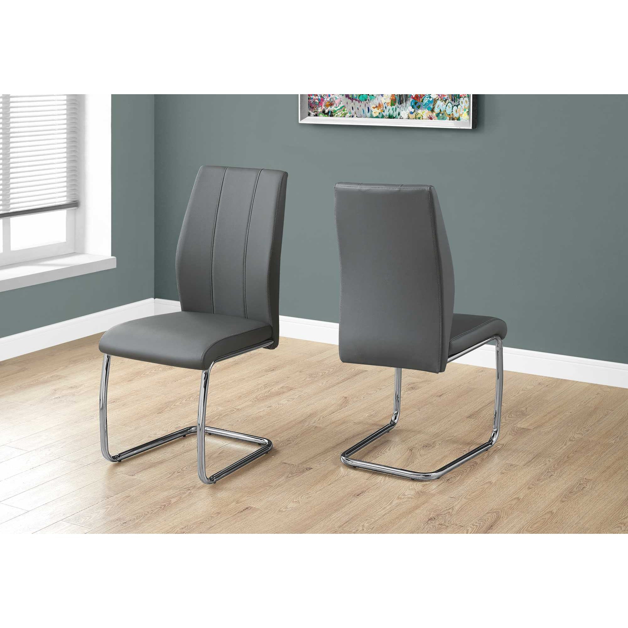 Grey leather 2025 look dining chairs