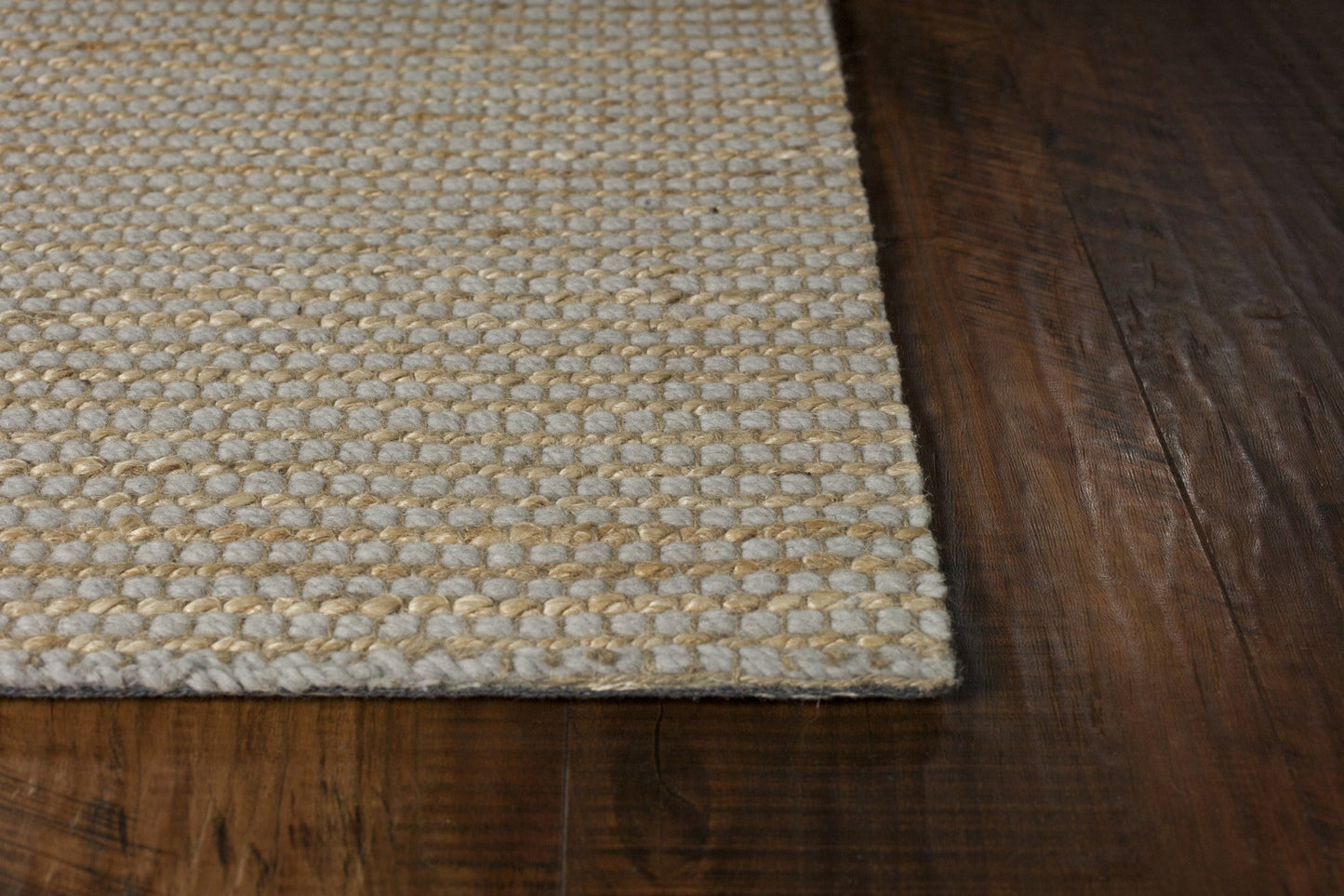 HomeRoots 78" x 114" Grey Wool or Jute Rug