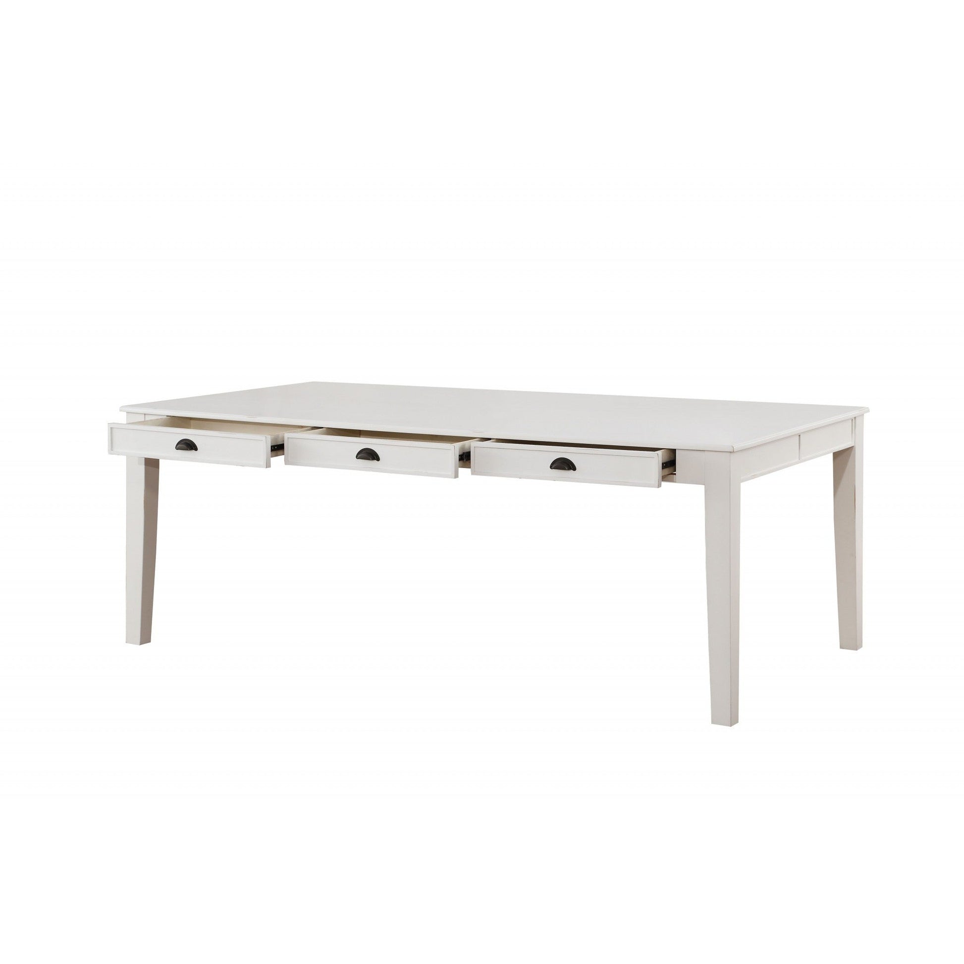 HomeRoots 78" x 42" x 30" Poplar Dining Table In Antique White Finish