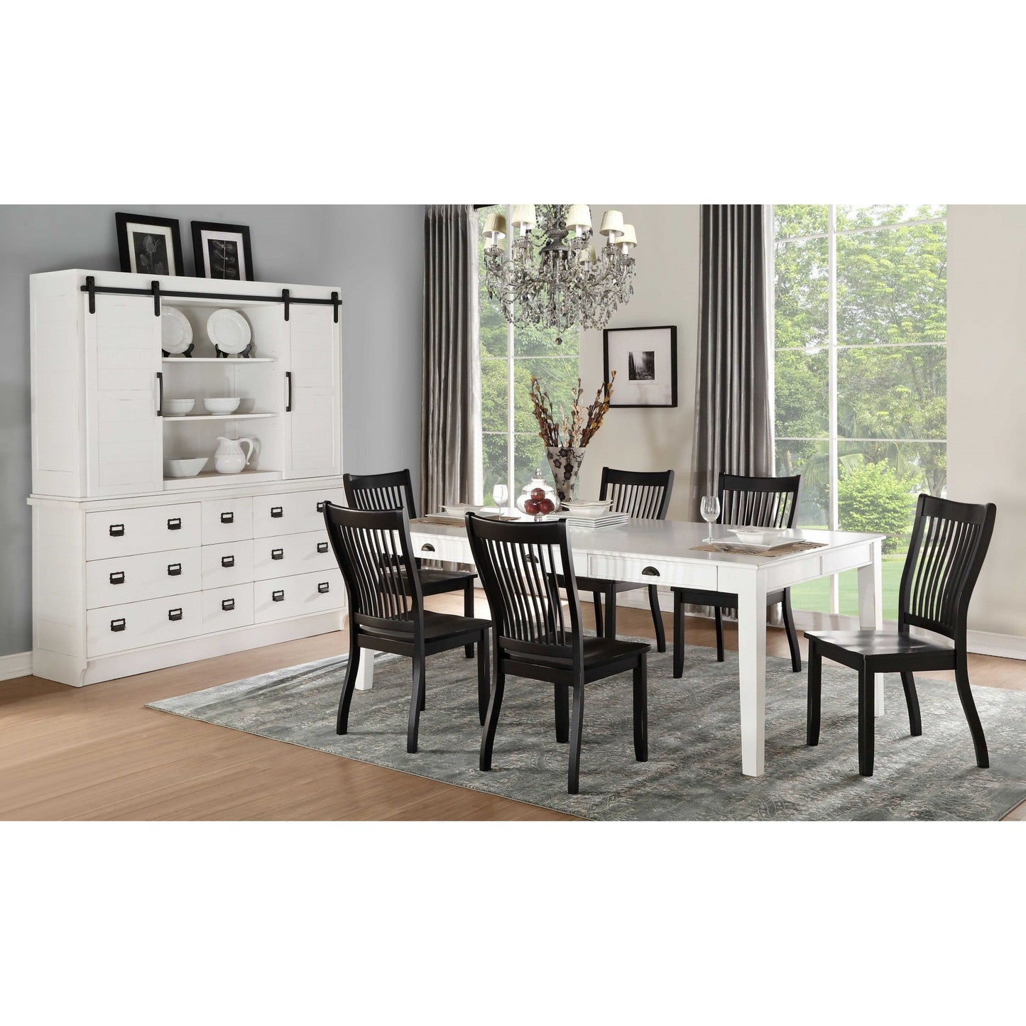 HomeRoots 78" x 42" x 30" Poplar Dining Table In Antique White Finish