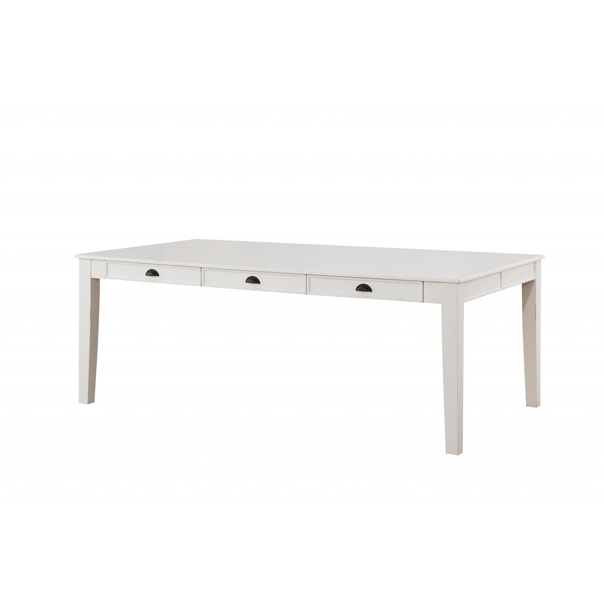 HomeRoots 78" x 42" x 30" Poplar Dining Table In Antique White Finish