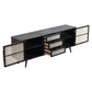 HomeRoots 79" Modern Rustic Black And Rattan Buffet Server