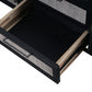 HomeRoots 79" Modern Rustic Black And Rattan Buffet Server
