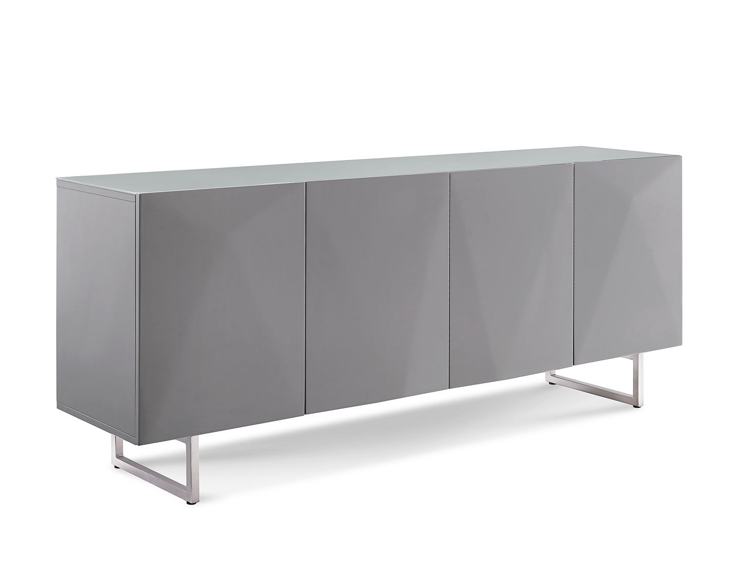 HomeRoots 79 x 18 x 32 Gray White Metal Buffet