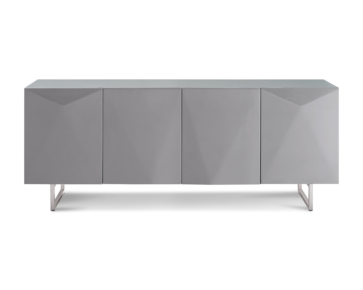 HomeRoots 79 x 18 x 32 Gray White Metal Buffet