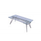 HomeRoots 79" x 40" x 31" Extendable Dining Table In Brushed Stainless Steel Finish