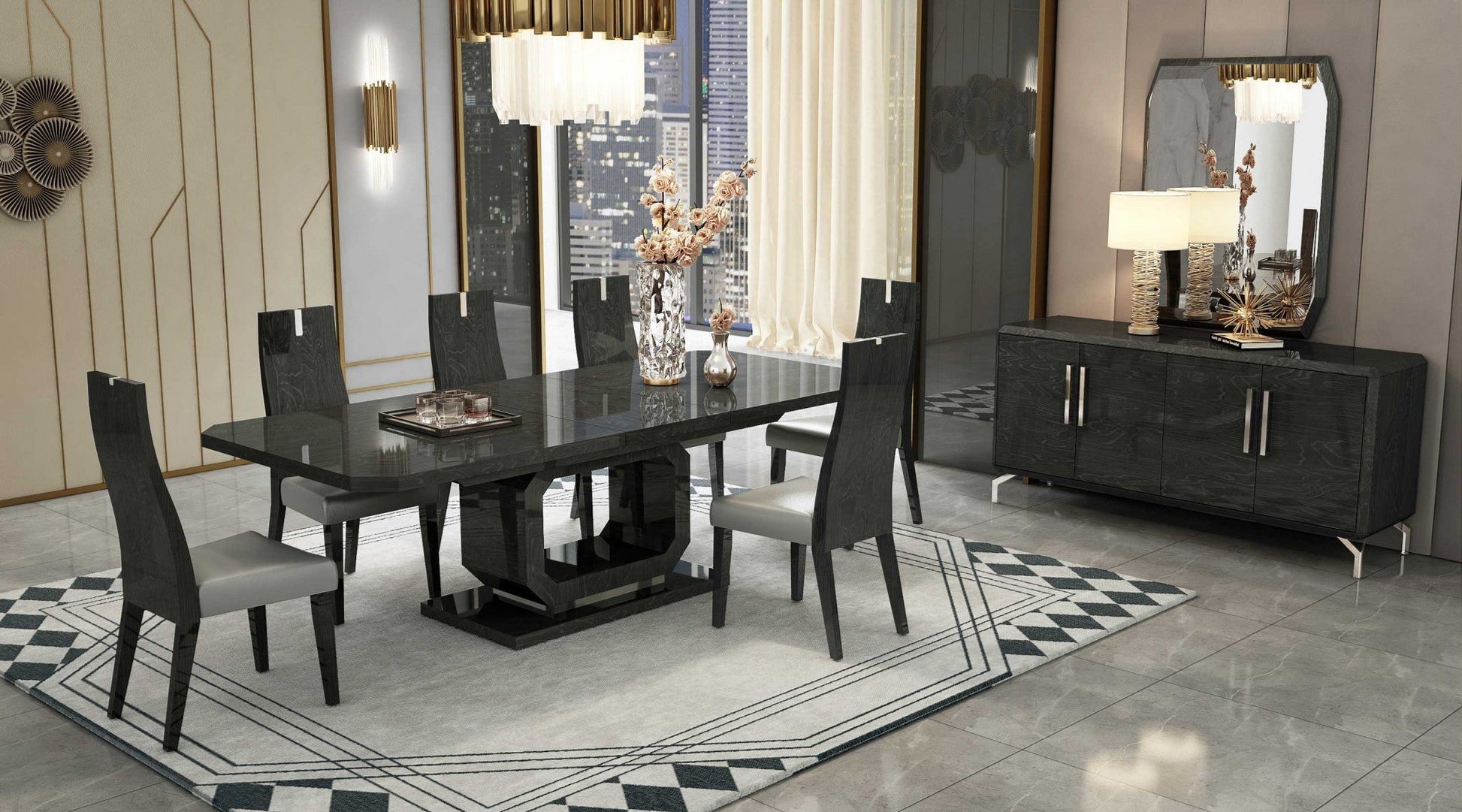 HomeRoots 79 x 43 x 30 Gray Dining Table