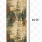 HomeRoots 8' Beige Blue Machine Woven Abstract Indoor Runner Rug
