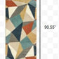 HomeRoots 8' Blue Green Beige Retro Wedge Indoor Runner Rug