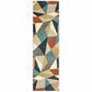 HomeRoots 8' Blue Green Beige Retro Wedge Indoor Runner Rug