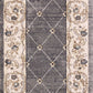HomeRoots 8' Grey Ivory Bordered Floral Indoor Runner Rug