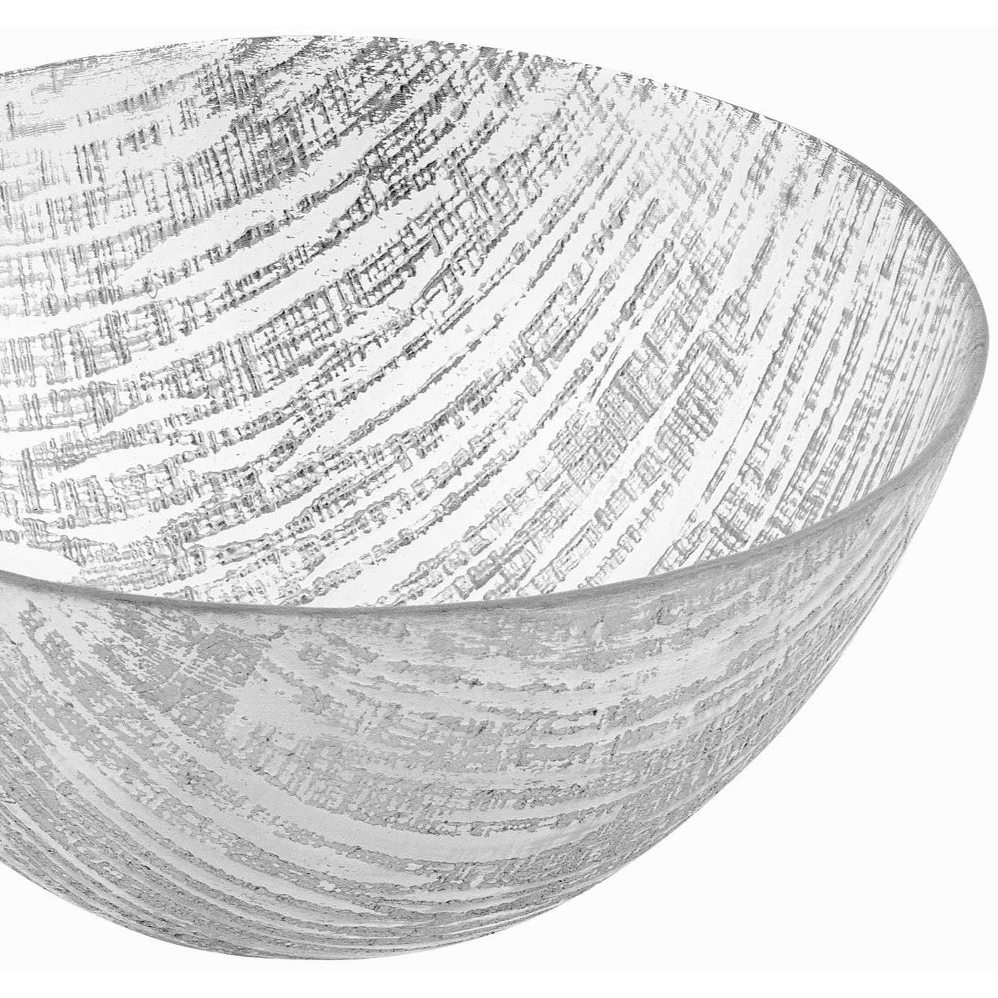 HomeRoots 8" Hand Crafted Glass Silver Accent Salad or Serving Bowl