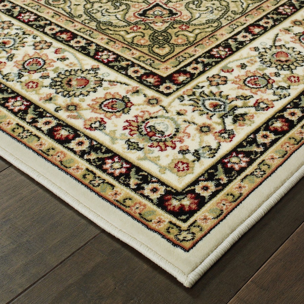 HomeRoots 8' Ivory Beige Machine Woven Oriental Indoor Runner Rug