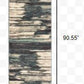HomeRoots 8' Ivory Blue Gray Abstract Layers Indoor Runner Rug