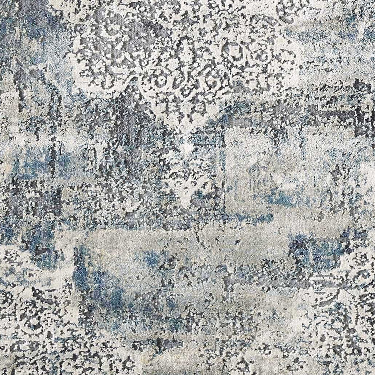 HomeRoots 8' Ivory Machine Woven Distressed Diamond Floral Medallion Indoor Runner Rug