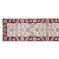HomeRoots 8' Ivory Red Bordered Floral Indoor Runner Rug