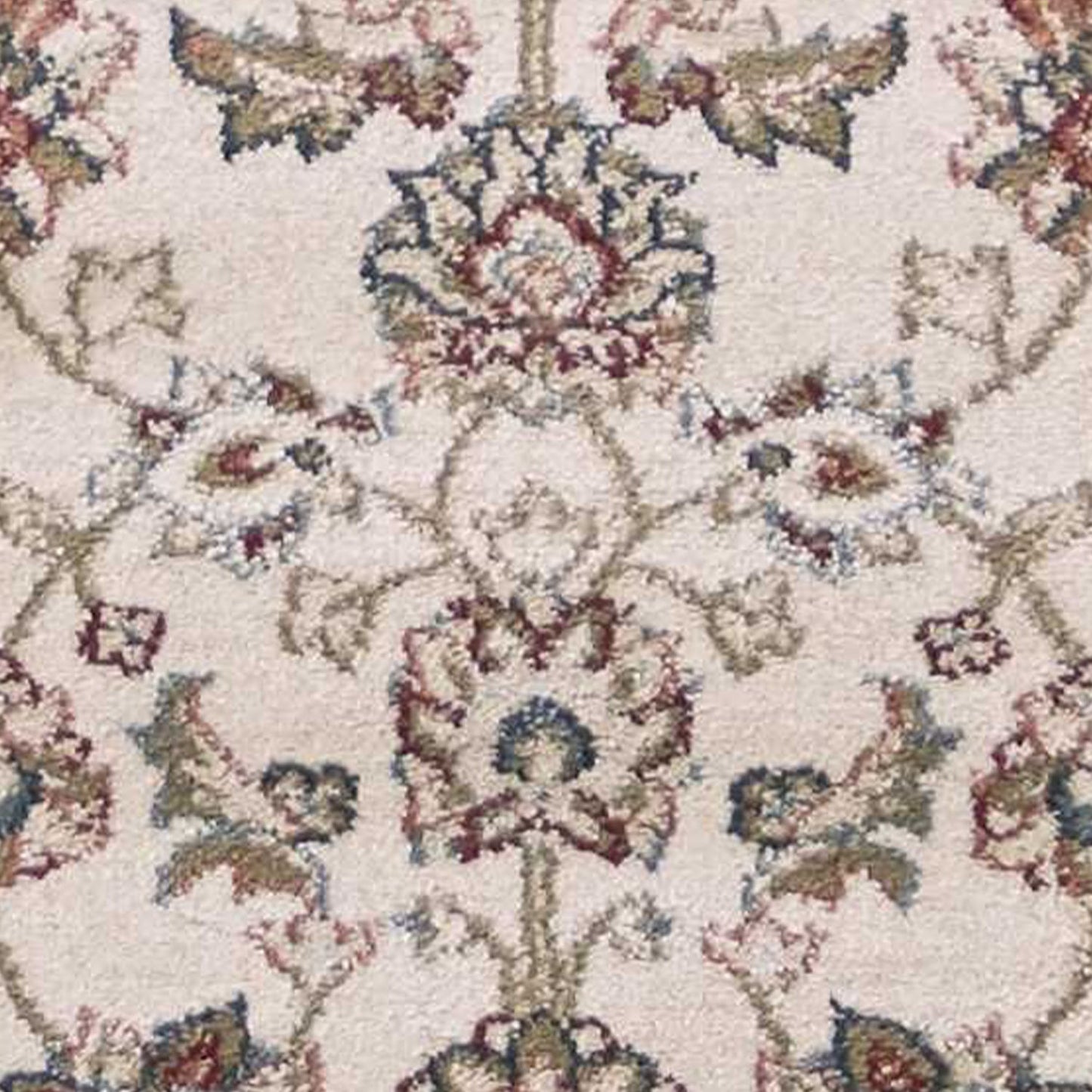 HomeRoots 8' Ivory Red Bordered Floral Indoor Runner Rug
