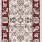 HomeRoots 8' Ivory Red Bordered Floral Indoor Runner Rug