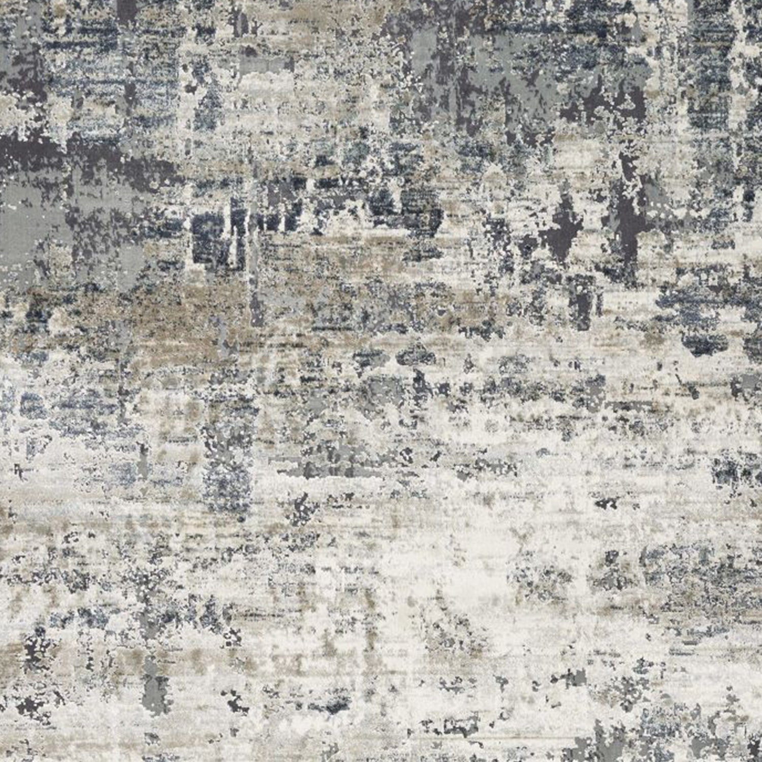 HomeRoots 8' Ivory Teal Machine Woven Abstract Splatter Indoor Runner Rug