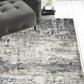 HomeRoots 8' Ivory Teal Machine Woven Abstract Splatter Indoor Runner Rug
