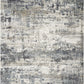 HomeRoots 8' Ivory Teal Machine Woven Abstract Splatter Indoor Runner Rug