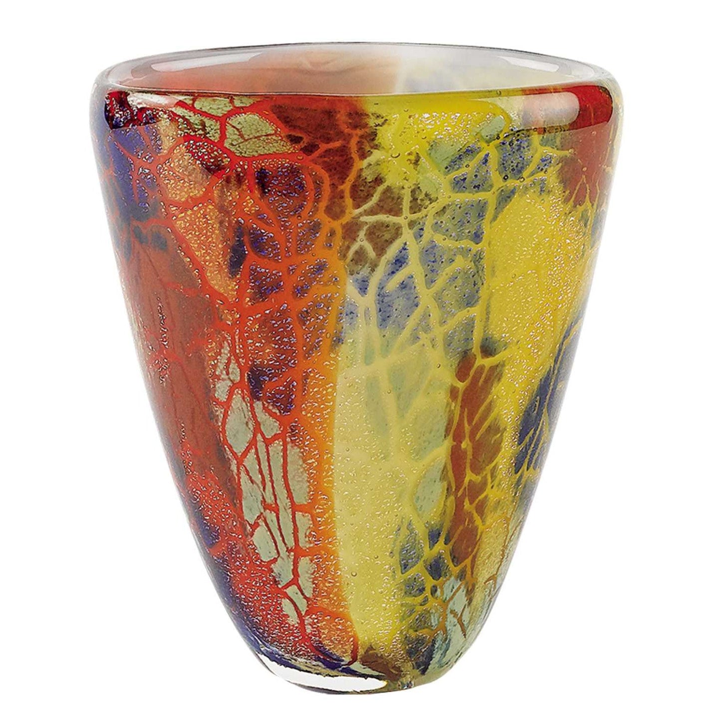 HomeRoots 8 MultiColor Art Glass Oval Vase