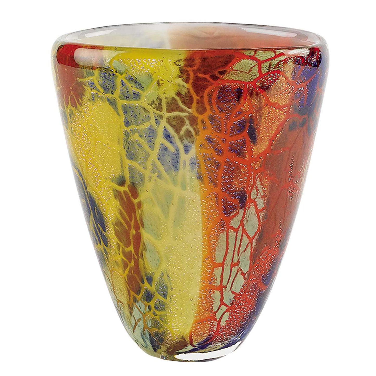 HomeRoots 8 MultiColor Art Glass Oval Vase