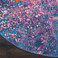 HomeRoots 8’ Round Abstract Brights Sunburst Area Rug