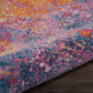HomeRoots 8’ Round Abstract Brights Sunburst Area Rug