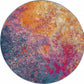 HomeRoots 8’ Round Abstract Brights Sunburst Area Rug