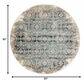 HomeRoots 8' Round Beige Blue Distressed Diamonds Area Rug