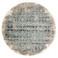 HomeRoots 8' Round Beige Blue Distressed Diamonds Area Rug
