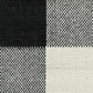HomeRoots 8’ Round Black and Ivory Gingham Indoor Outdoor Area Rug