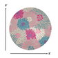 HomeRoots 8' Round Gray and Pink Tropical Flower Area Rug