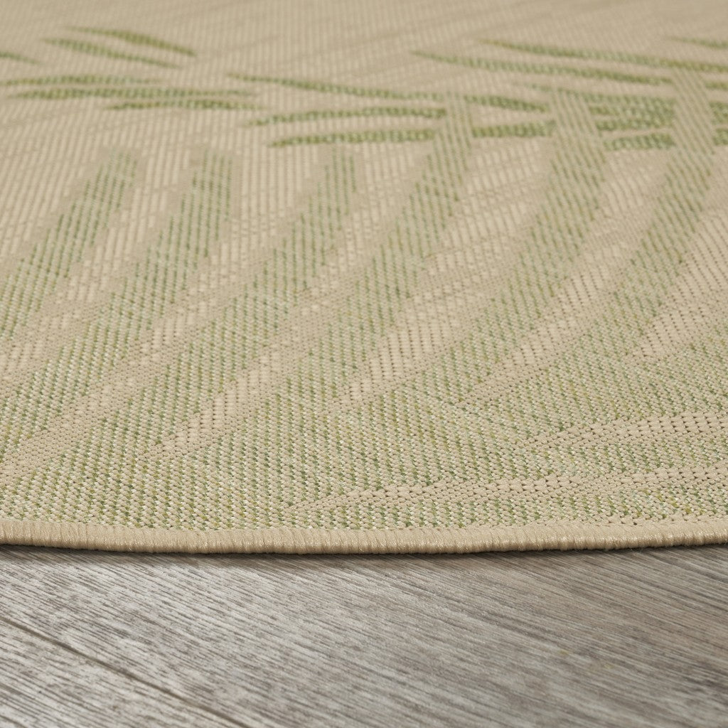 HomeRoots 8' Round Green Palms Indoor Outdoor Area Rug