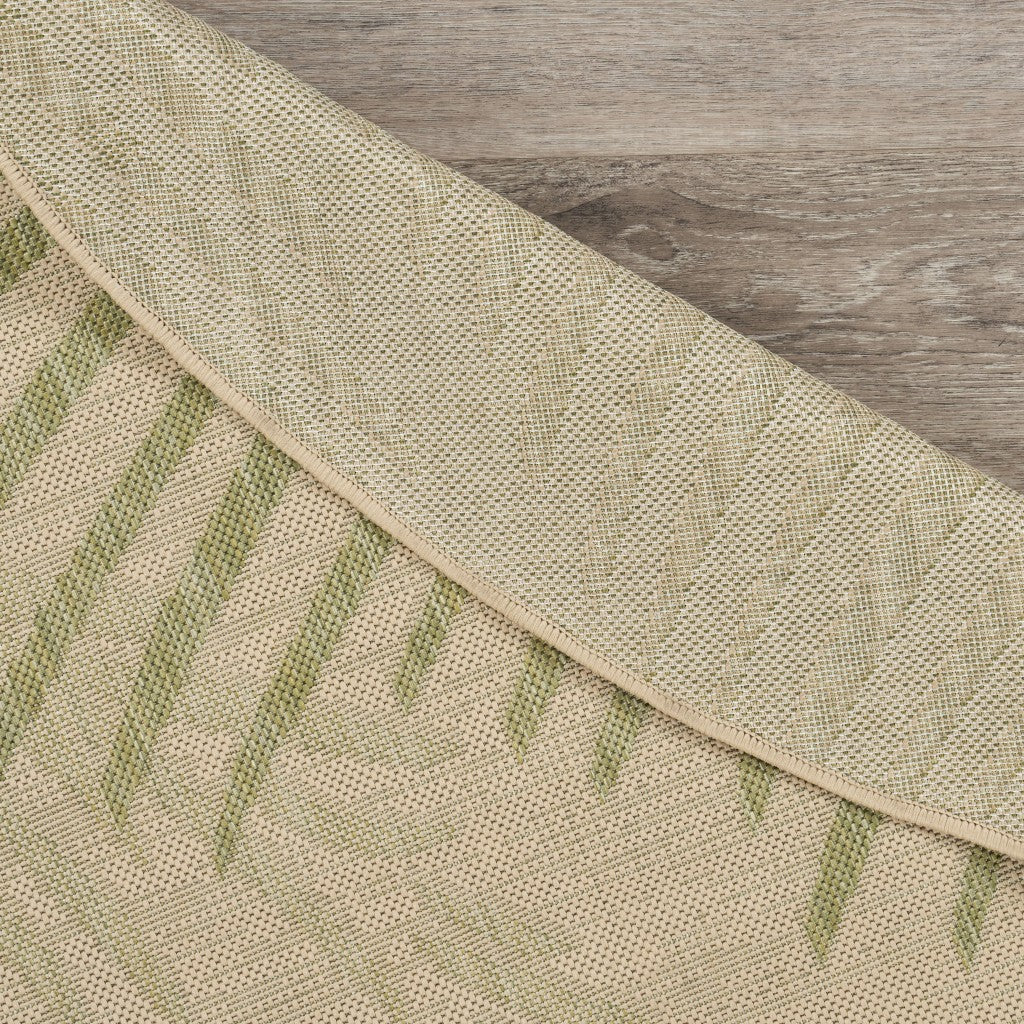 HomeRoots 8' Round Green Palms Indoor Outdoor Area Rug