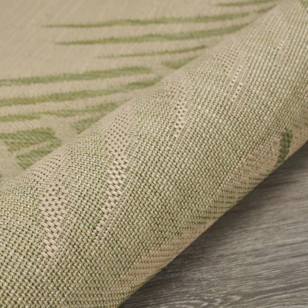 HomeRoots 8' Round Green Palms Indoor Outdoor Area Rug
