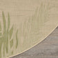 HomeRoots 8' Round Green Palms Indoor Outdoor Area Rug