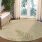 HomeRoots 8' Round Green Palms Indoor Outdoor Area Rug