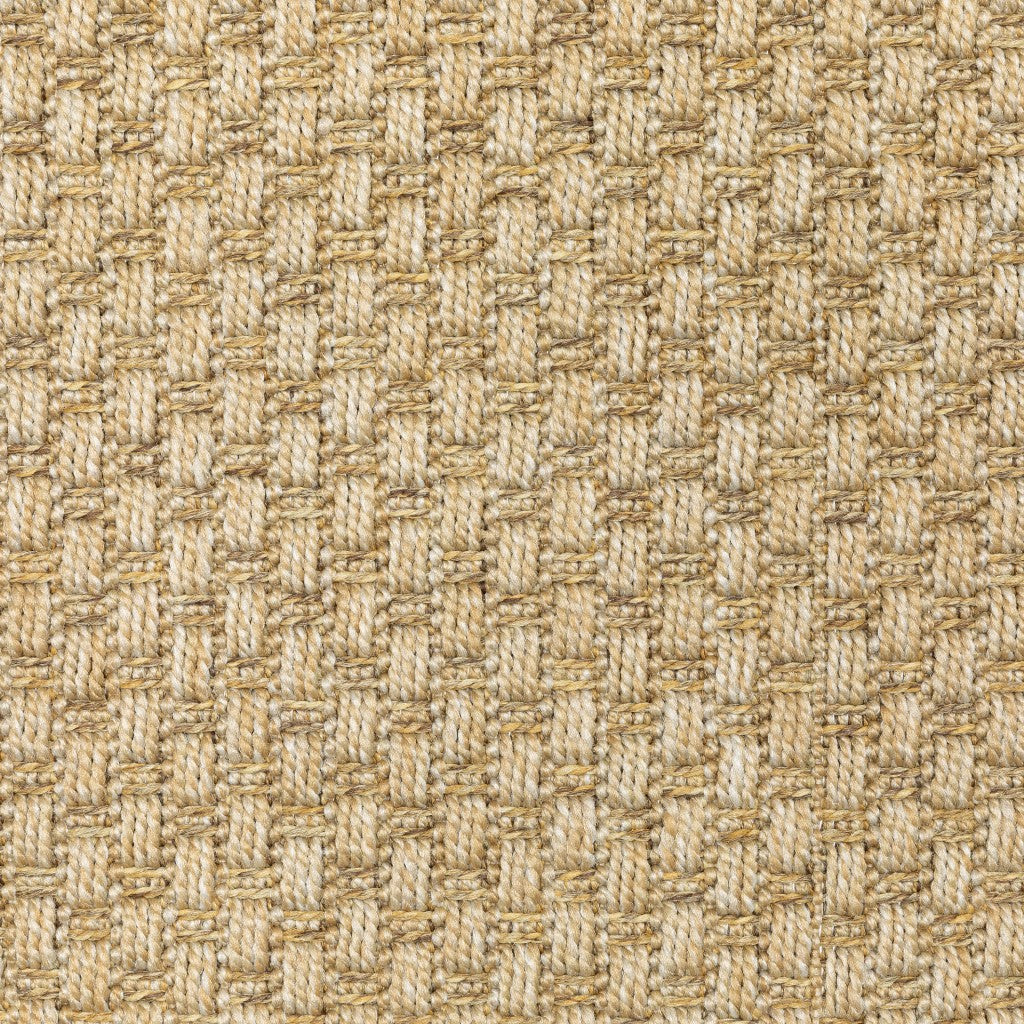 HomeRoots 8’ Round Solid Sand Beige Indoor Outdoor Area Rug