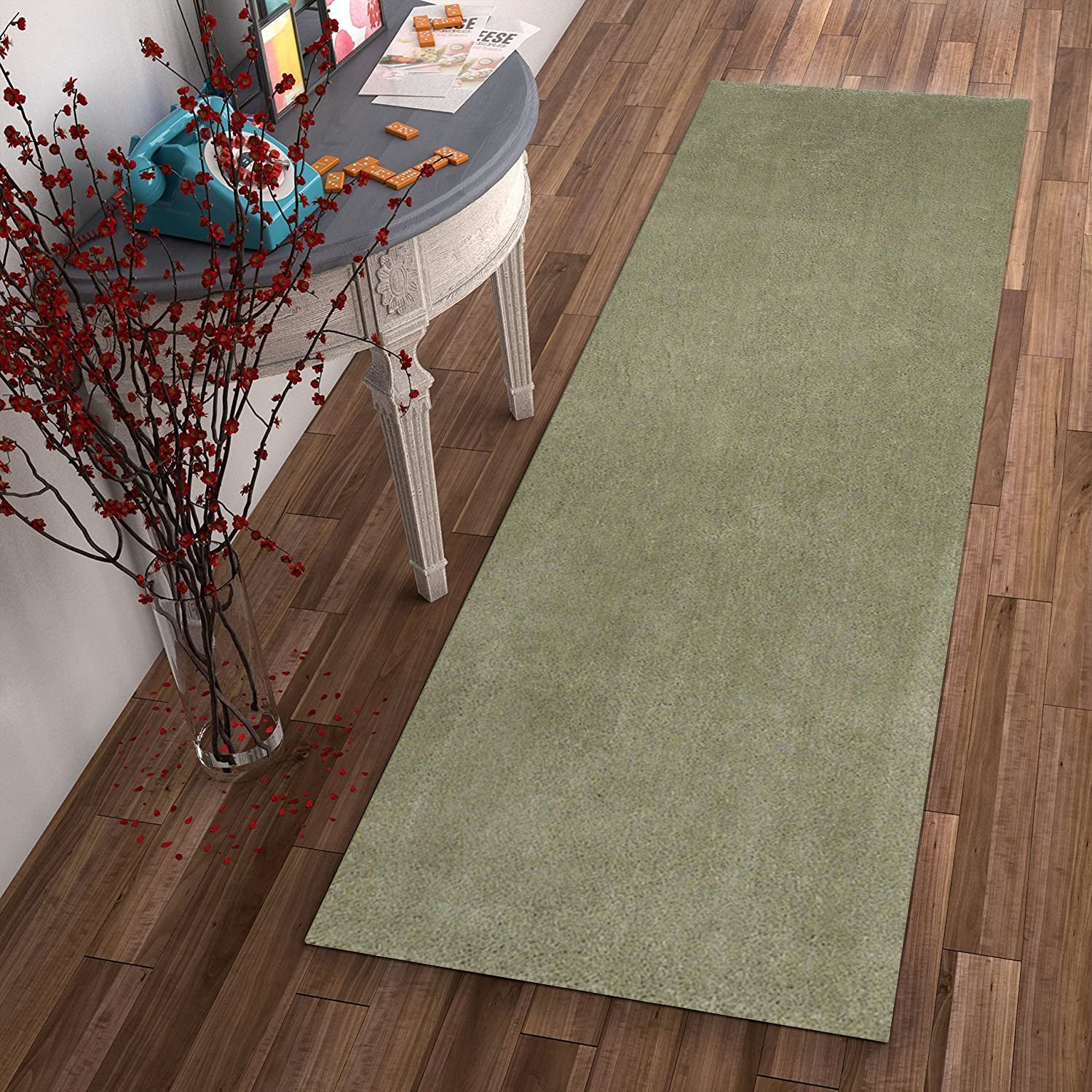 HomeRoots 8' Sage Plain Runner Rug