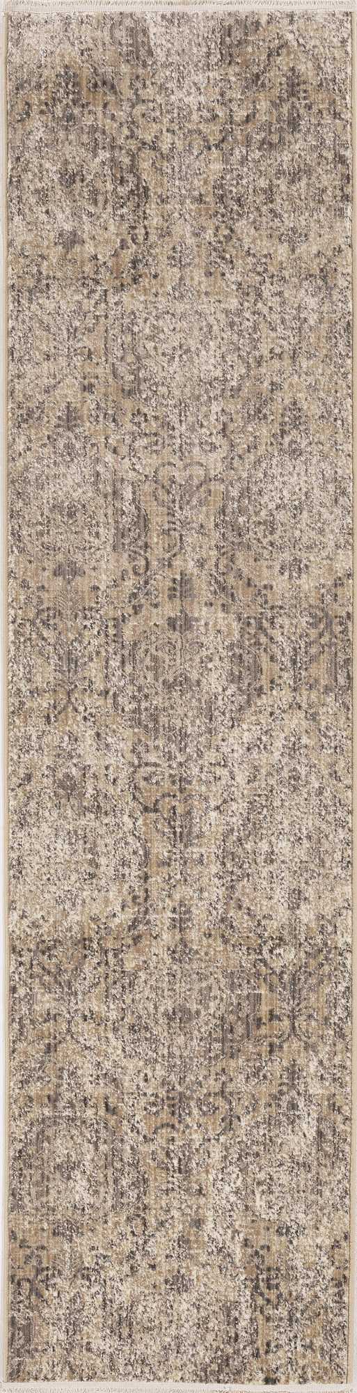 HomeRoots 8' Sand or Charcoal Polypropylene Runner Rug