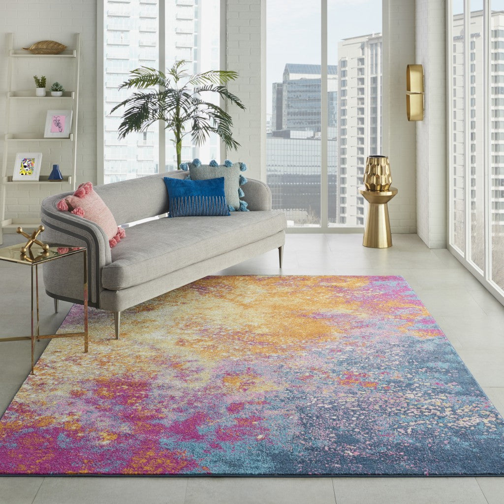 HomeRoots 8’ x 10’ Abstract Brights Sunburst Area Rug