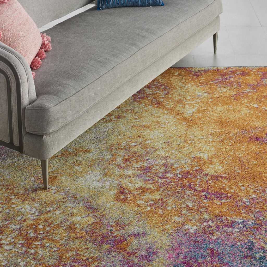HomeRoots 8’ x 10’ Abstract Brights Sunburst Area Rug